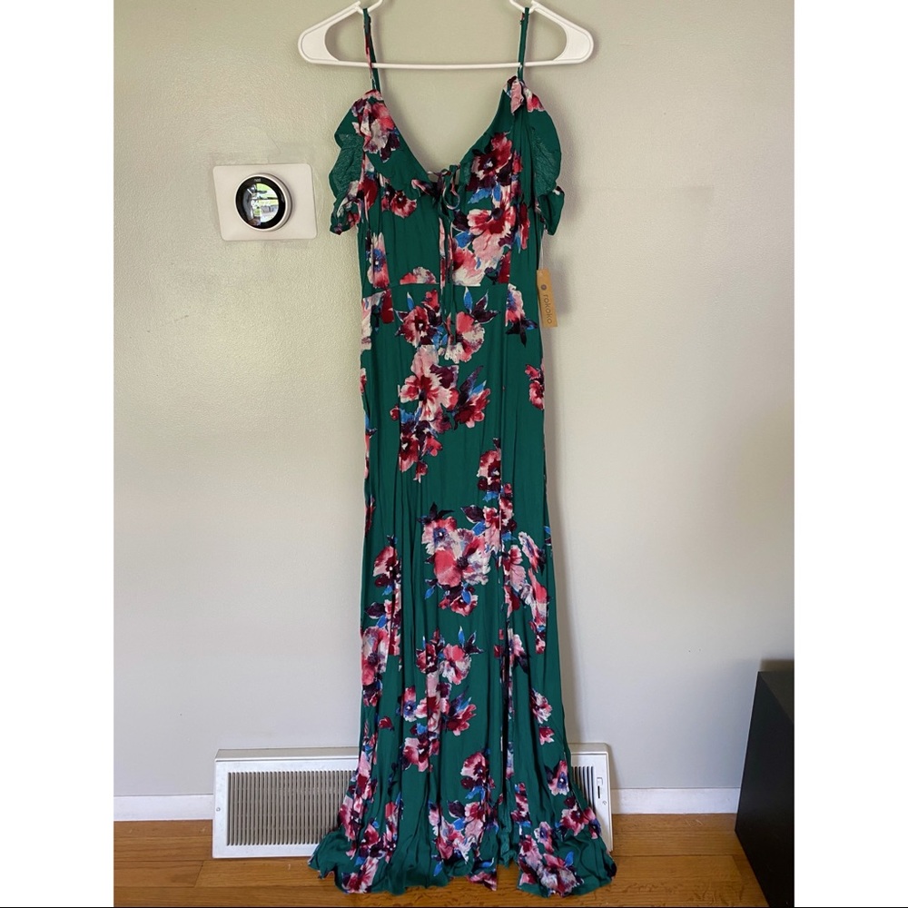 Green floral dress
